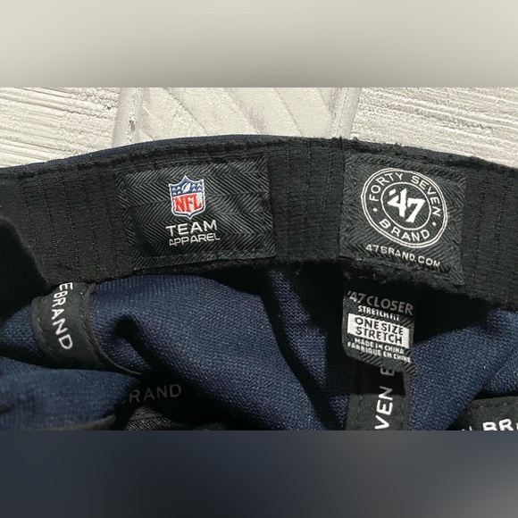 NFL Team Apparel Chicago Bears Logo ‘47 Brand Navy Closer Stretch Fit Hat Cap OS - Picture 8 of 9